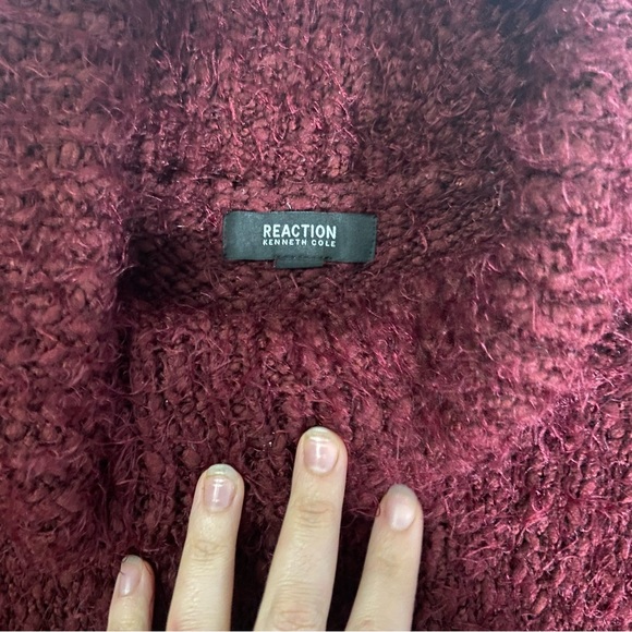 Fuzzy burgundy cowl neck sweater size M - Picture 4 of 5